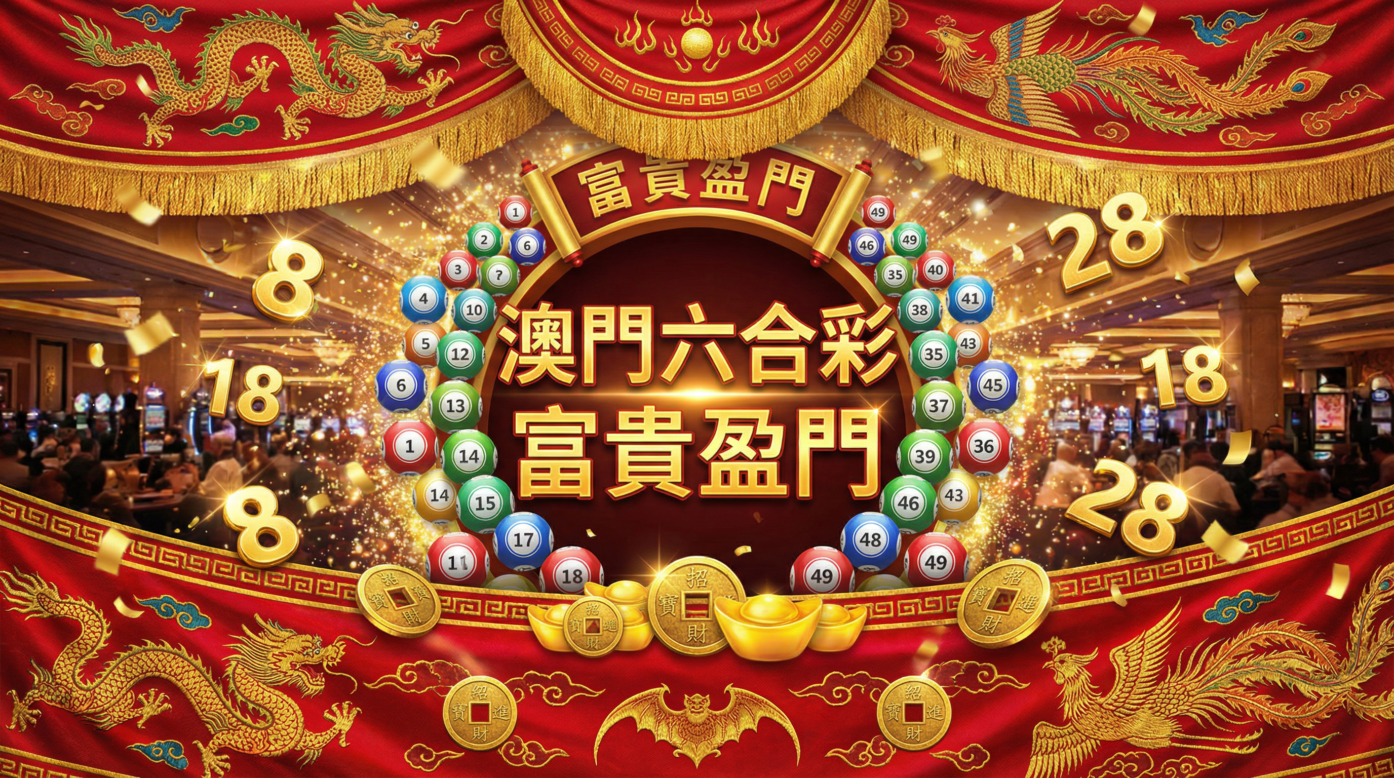 澳门六合彩游戏界面展示彩票球和幸运数字